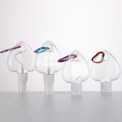 60ml 50ml Alcohol Keychain Spray Bottles Empty Heart Hook PET